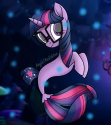 Size: 1920x2160 | Tagged: artist:aryatheeditor, cutie mark, derpibooru import, element of magic, fins, geode of telekinesis, glasses, magical geodes, my little pony: the movie, photo, safe, sci-twi, seaponified, seapony (g4), seapony sci-twi, seapony twilight, seaquestria, solo, species swap, twilight sparkle, underwater