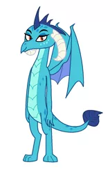 Size: 772x1212 | Tagged: artist:theawesomeguy98201, curved horn, cute, derpibooru import, dragon, horn, looking at you, princess ember, safe, wings