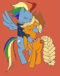 Size: 1015x1280 | Tagged: safe, artist:laya-21, derpibooru import, applejack, rainbow dash, pony, the last problem, appledash, female, lesbian, older, older applejack, older rainbow dash, shipping