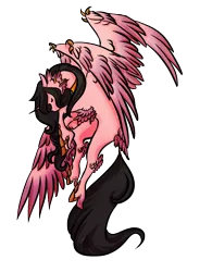 Size: 1931x2480 | Tagged: safe, artist:oneiria-fylakas, derpibooru import, oc, oc:ibath, unofficial characters only, alicorn, original species, pony, seraph, seraphicorn, female, mare, multiple wings, simple background, solo, transparent background, wings