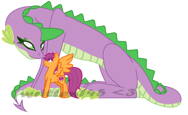 Size: 814x501 | Tagged: safe, artist:written145, derpibooru import, scootaloo, spike, barb, barbabetes, cute, female, half r63 shipping, lesbian, male, older, older barb, older scootaloo, older spike, rule 63, rule63betes, scootabarb, scootaspike, shipping, simple background, straight, transparent background