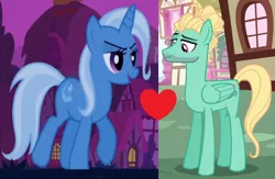 Size: 1024x666 | Tagged: safe, artist:themexicanpunisher, derpibooru import, edit, screencap, trixie, zephyr breeze, pony, crack shipping, female, male, shipping, shipping domino, straight, trixbreeze