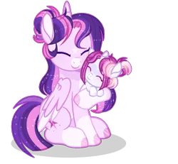 Size: 1326x1226 | Tagged: safe, artist:xxcutecookieswirlsxx, derpibooru import, twilight sparkle, twilight sparkle (alicorn), oc, oc:solar eclipse, alicorn, pony, base used, female, filly, magical lesbian spawn, mother and child, mother and daughter, offspring, parent:rainbow dash, parent:twilight sparkle, parents:twidash, simple background, transparent background