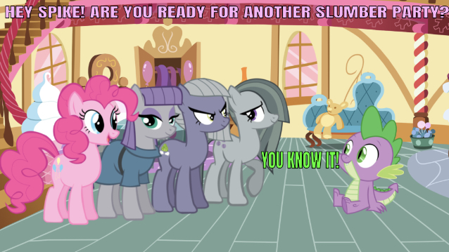 Size: 638x359 | Tagged: artist needed, safe, derpibooru import, edit, edited screencap, editor:undeadponysoldier, screencap, limestone pie, marble pie, maud pie, pinkie pie, spike, dragon, earth pony, pony, best friends, female, image, jpeg, male, marblespike, mare, maudspike, pie sisters, pinkiespike, shipping, siblings, sisters, sitting, slumber party, spike gets all the mares, spike gets all the pie sisters, spikestone, straight