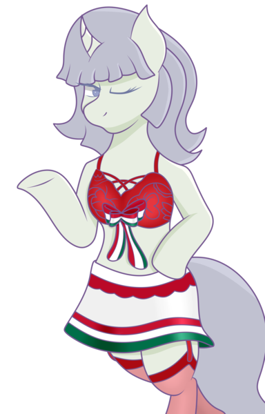 Size: 1790x2794 | Tagged: anthro, artist:big brawler, blowing a kiss, breasts, clothes, derpibooru import, female, garters, independence day, mexican, mexican independence day, midriff, milf, miniskirt, oc, oc:rosa bianca, safe, september 16th, sexy, skirt, socks, stockings, thigh highs, unofficial characters only