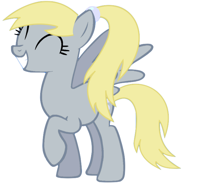 Size: 681x596 | Tagged: safe, artist:blackgryph0n, artist:drugzrbad, artist:winxflorabloomroxy, derpibooru import, derpy hooves, pegasus, pony, base used, cute, daaaaaaaaaaaw, derpabetes, eyes closed, female, mare, ponytail, raised hoof, simple background, smiling, solo, transparent background, vector, wings