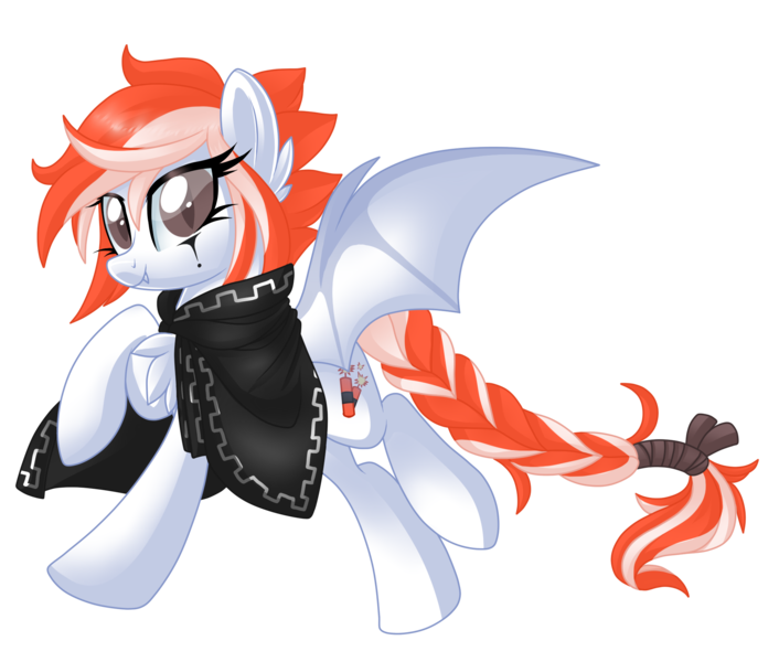 Size: 2000x1700 | Tagged: safe, artist:crystal-tranquility, derpibooru import, oc, oc:firecracker, bat pony, pony, female, mare, simple background, solo, transparent background