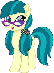 Size: 1106x1500 | Tagged: safe, artist:cloudyglow, derpibooru import, juniper montage, ponified, earth pony, pony, cute, digital art, equestria girls ponified, female, glasses, junibetes, mare, movie accurate, simple background, smiling, solo, transparent background