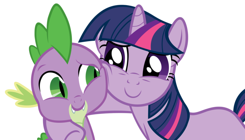 Size: 1181x676 | Tagged: safe, artist:rezhor, derpibooru import, spike, twilight sparkle, unicorn, lesson zero, cute, daaaaaaaaaaaw, hug, mama twilight, simple background, spikelove, squishy cheeks, transparent background, unicorn twilight, vector