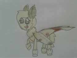 Size: 2576x1932 | Tagged: artist:stemthebug, derpibooru import, female, hybrid, moth, mothpony, oc, oc:comet trail, original species, safe, solo, traditional art, unofficial characters only