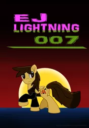 Size: 1051x1500 | Tagged: safe, artist:ejlightning007arts, derpibooru import, oc, oc:ej, unofficial characters only, pegasus, pony, butt, clothes, crossover, felidae, jacket, looking back, male, plot, poster, raised hoof, solo, stallion