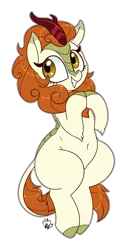 Size: 1500x2800 | Tagged: artist:notenoughapples, autumn blaze, awwtumn blaze, belly button, bipedal, cute, derpibooru import, hooves together, kirin, leg fluff, quadrupedal, safe, simple background, sitting, smiling, solo, sounds of silence, transparent background