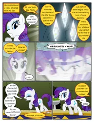 Size: 612x792 | Tagged: safe, artist:newbiespud, derpibooru import, edit, edited screencap, screencap, rarity, pony, unicorn, comic:friendship is dragons, the return of harmony, comic, dialogue, diamond, eyes closed, female, head shake, hedge maze, implied discord, looking back, mare, one eye closed, raised hoof, screencap comic, wink