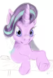 Size: 1884x2749 | Tagged: safe, artist:ciaran, derpibooru import, starlight glimmer, pony, unicorn, female, impressionism, mare, modern art, simple background, sketch, solo, white background