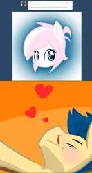 Size: 1000x1882 | Tagged: safe, artist:shadowkixx, derpibooru import, oc, oc:sugar cloud, oc:sunray smiles, unofficial characters only, pony, ask sunray smiles, alternate hair color, ask, blood, female, male, mare, nosebleed, stallion, tumblr