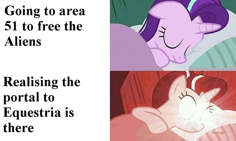 Size: 893x534 | Tagged: safe, derpibooru import, edit, edited screencap, screencap, starlight glimmer, pony, unicorn, rock solid friendship, area 51, dank memes, deep fried meme, female, glowing eyes, glowing eyes meme, mare, meme, portal to equestria, sleeping