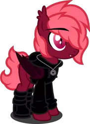 Size: 1280x1760 | Tagged: safe, artist:fletcherthehuntress, derpibooru import, oc, oc:crimson berry, bat pony, pony, clothes, male, simple background, solo, stallion, transparent background