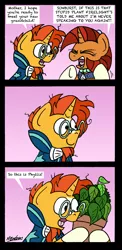 Size: 1299x2658 | Tagged: safe, artist:bobthedalek, derpibooru import, phyllis, stellar flare, sunburst, pony, unicorn, a horse shoe-in, comic, dialogue, female, grandmother and grandchild, implied firelight, implied shipping, implied starburst, implied straight, male, mother and child, mother and son, potted plant, sons gonna son, speech bubble, stellar flare is not amused, sunburst is a goddamn genius, that pony sure does want grandfoals, this will not end in grandfoals, unamused