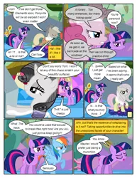 Size: 612x792 | Tagged: safe, artist:newbiespud, derpibooru import, edit, edited screencap, screencap, applejack, fluttershy, rainbow dash, rarity, tom, twilight sparkle, pony, unicorn, comic:friendship is dragons, the return of harmony, angry, annoyed, bedroom eyes, comic, dialogue, discorded, eyes closed, female, flower, flutterbitch, freckles, frown, greedity, hat, implied discord, liarjack, mare, meanie pie, paranoia, pointing, raised hoof, rock, screencap comic, sunflower, trampling, unicorn twilight, worried