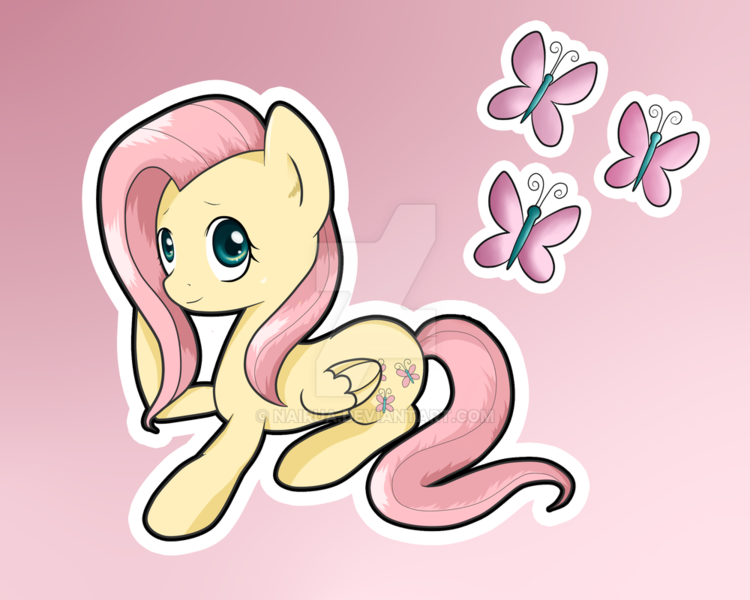 Size: 1000x800 | Tagged: safe, artist:nairua, derpibooru import, fluttershy, pegasus, pony, cute, cutie mark, deviantart watermark, female, mare, obtrusive watermark, prone, shyabetes, solo, watermark