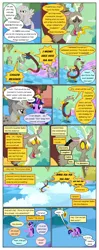 Size: 612x1553 | Tagged: safe, artist:newbiespud, derpibooru import, edit, edited screencap, screencap, applejack, discord, fluttershy, draconequus, pony, comic:friendship is dragons, the return of harmony, big crown thingy, comic, dialogue, element of honesty, element of magic, eyes closed, female, flutterbitch, flying, freckles, happy, hat, implied pinkie pie, implied rainbow dash, implied rarity, jewelry, jumping, liarjack, male, mare, pointing, raised hoof, regalia, screencap comic, sigh, skating, smiling, soap, soap bubble