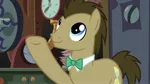 Size: 1920x1080 | Tagged: safe, derpibooru import, screencap, doctor whooves, time turner, earth pony, pony, a horse shoe-in, bowtie, cute, male, outstretched hoof, smiling, solo, stallion