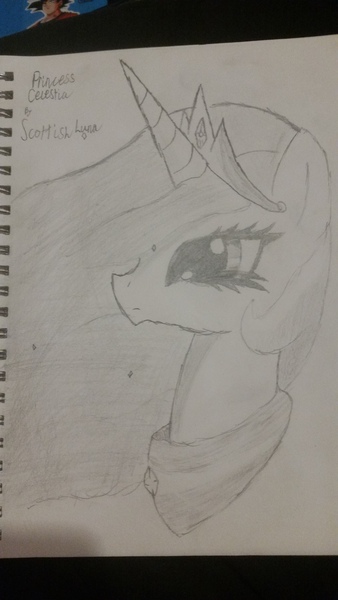 Size: 2988x5312 | Tagged: safe, artist:scottishlunaripoff, derpibooru import, princess celestia, pony, fanart, sketch, traditional art