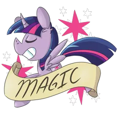 Size: 894x894 | Tagged: safe, artist:threelegmeg, derpibooru import, twilight sparkle, twilight sparkle (alicorn), alicorn, pony, cute, cutie mark background, ear fluff, eyes closed, magic, profile, scroll, smiling, solo, twiabetes