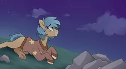 Size: 1024x560 | Tagged: safe, artist:crimmharmony, derpibooru import, oc, earth pony, pony, clothes, night, solo