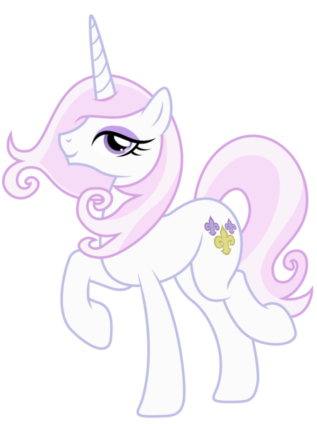 Size: 3743x5000 | Tagged: safe, alternate version, artist:kooner-cz, artist:kp-shadowsquirrel, derpibooru import, fleur-de-lis, pony, unicorn, cute, female, fleurabetes, high res, mare, profile, simple background, solo, transparent background