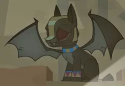 Size: 1269x874 | Tagged: safe, derpibooru import, screencap, gargoyle, guardiangoyle, pony, daring doubt, petrification, sad, solo