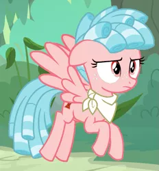 Size: 659x709 | Tagged: safe, derpibooru import, edit, edited screencap, screencap, cozy glow, spur, pegasus, pony, growing up is hard to do, bandana, cozy glow is not amused, cozy spur, cropped, female, filly, older, older cozy glow, palette swap, recolor, solo, teenager