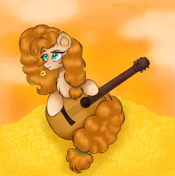 Size: 1958x1967 | Tagged: safe, artist:darklight1315, derpibooru import, pear butter, earth pony, pony, the perfect pear, female, guitar, mare, musical instrument