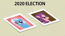 Size: 1280x720 | Tagged: safe, derpibooru import, edit, edited screencap, screencap, spoiled rich, trixie, pony, a horse shoe-in, election