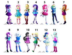 Size: 2248x1696 | Tagged: safe, artist:the-butch-x, derpibooru import, applejack, bon bon, derpy hooves, fluttershy, lyra heartstrings, octavia melody, pinkie pie, rainbow dash, rarity, sci-twi, spike, spike the regular dog, starlight glimmer, sunset shimmer, sweetie drops, trixie, twilight sparkle, dog, equestria girls, equestria girls series, mirror magic, spoiler:eqg specials, beanie, beanie hat, clothes, geode of empathy, geode of fauna, geode of shielding, geode of super speed, geode of super strength, geode of telekinesis, hat, humane five, humane seven, humane six, magical geodes, ripped pants, torn clothes