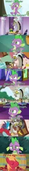 Size: 1154x6735 | Tagged: safe, derpibooru import, edit, edited screencap, editor:jdmiles, screencap, big macintosh, discord, spike, draconequus, dragon, pony, best gift ever, discordant harmony, father knows beast, going to seed, the beginning of the end, the big mac question, android 16, annoyed, apple, barrel, book, canterlot castle, claws, clock, clothes, comic, crystal, cute, dark crystal, disappointment, discovery family logo, dragonball z abridged, feet, food, glasses, male, male feet, piccolo (dbz), raised eyebrow, reading, reading glasses, sad, screencap comic, smiling, snow, solo, son gohan, spikabetes, sweater, tail, team four star, tree, underfoot, upset, winged spike