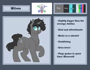 Size: 3200x2500 | Tagged: safe, artist:liefsong, derpibooru import, oc, oc:wilson, pony, unicorn, cheek fluff, chest fluff, commission, male, reference sheet, stallion