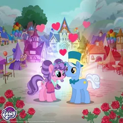 Size: 750x750 | Tagged: safe, derpibooru import, official, petunia petals, sunny skies, pony, rainbow roadtrip, female, gameloft, heart, male, petuniasky, shipping, straight