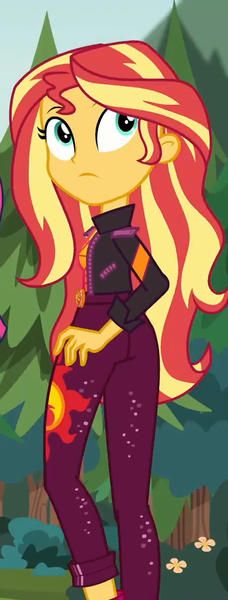 Size: 411x1080 | Tagged: safe, derpibooru import, screencap, sunset shimmer, equestria girls, equestria girls series, sunset's backstage pass!, spoiler:eqg series (season 2), ass, bunset shimmer, butt, clothes, cropped, female, geode of empathy, jacket, looking back, magical geodes, music festival outfit, outdoors, solo focus