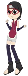 Size: 1756x4657 | Tagged: safe, artist:lhenao, artist:selenaede, derpibooru import, equestria girls, barely eqg related, base used, boruto naruto next generations, crossover, equestria girls-ified, looking at you, naruto, sarada uchiha, simple background, solo, transparent background