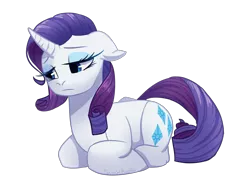 Size: 1024x766 | Tagged: safe, artist:meanncat, derpibooru import, rarity, pony, unicorn, cute, female, floppy ears, mare, ponyloaf, prone, raribetes, sad, simple background, solo, speedpaint available, transparent background