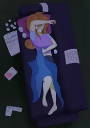 Size: 2769x3935 | Tagged: safe, artist:jase1505, deleted from derpibooru, derpibooru import, cinnamon chai, human, series:sunlight horizons, equestria girls, blanket, clipping, couch, crying, equestria girls-ified, humanized, implied sunset shimmer, missing poster, newspaper, notepad, pillow, tissue