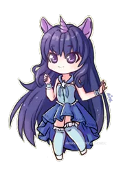 Size: 500x700 | Tagged: artist:wintershibe, chibi, clothes, colored pupils, cute, derpibooru import, dress, eared humanization, female, gala dress, horn, horned humanization, human, humanized, safe, simple background, solo, transparent background, twiabetes, twilight sparkle