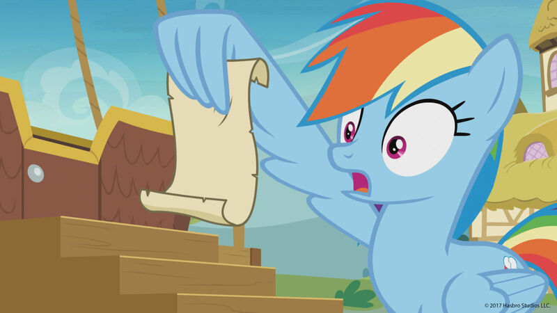 Size: 1600x900 | Tagged: safe, derpibooru import, screencap, rainbow dash, pegasus, pony, grannies gone wild, amused, female, mare, meme template, paper, reading, scroll, shocked, solo, to do list, wing hands, wingers, wings