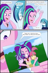Size: 1500x2250 | Tagged: safe, artist:jase1505, deleted from derpibooru, derpibooru import, aria blaze, sonata dusk, sour sweet, starlight glimmer, series:dusk oceanos, equestria girls, ariabetes, breasts, child, comic, cute, equestria girls-ified, female, glimmerbetes, happy, mother and child, mother and daughter, photo, proud, sharp teeth, sourbetes, teeth, tongue out
