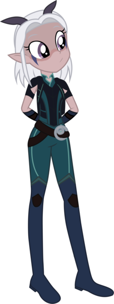 Size: 3196x8500 | Tagged: safe, artist:katnekobase, artist:lhenao, derpibooru import, elf, equestria girls, barely eqg related, base used, crossover, equestria girls-ified, female, moonshadow elf, rayla, simple background, solo, the dragon prince, transparent background