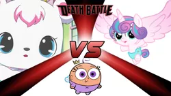 Size: 748x421 | Tagged: safe, derpibooru import, edit, princess flurry heart, alicorn, bear, fairy, pony, anime, battle royale, crossover, death battle, exploitable meme, female, jewelpet, labra, mare, mega poneo strikes again, meme, poof, poof (fop), sanrio, sega, the fairly oddparents