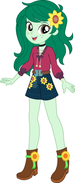 Size: 4155x10152 | Tagged: safe, artist:marcorois, derpibooru import, wallflower blush, equestria girls, equestria girls series, let it rain, spoiler:eqg series (season 2), absurd resolution, clothes, cute, female, flowerbetes, music festival outfit, open mouth, shorts, simple background, solo, transparent background, updated, vector