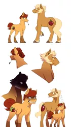 Size: 1042x1855 | Tagged: safe, artist:zetapold, derpibooru import, oc, oc:crispin, oc:sterling, earth pony, pony, brother and sister, duo, female, glare, gritted teeth, male, muttonchops, offspring, parent:applejack, siblings, sideburns, simple background, straw in mouth, white background