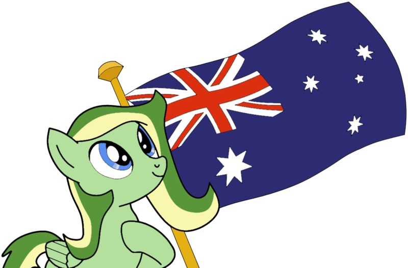 Size: 1103x725 | Tagged: safe, artist:didgereethebrony, derpibooru import, oc, oc:boomerang beauty, pegasus, pony, australia, australian, australian flag, base used, flag, flag pole, hoof on chest, simple background, solo, trace, transparent background